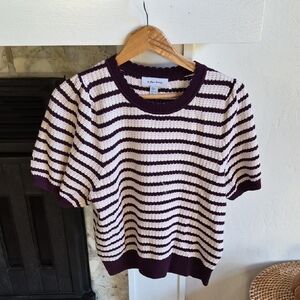 & Other Stories Purple and Cream Striped Sweater, M